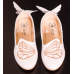 SH0165 รองเท้าพื้นยางเด็กผู้หญิง แบบสวมสายคาดใส ติดปีกนางฟ้า สีขาว (มีกล่อง) 15.5cm